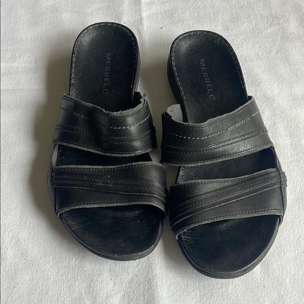 Merrell Women's Black Double-Strap Slide Sandals size 9